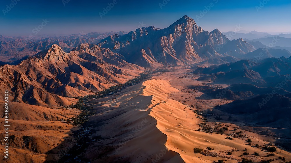 Fototapeta premium Scenic aerial view of desert mountains high resolution picture