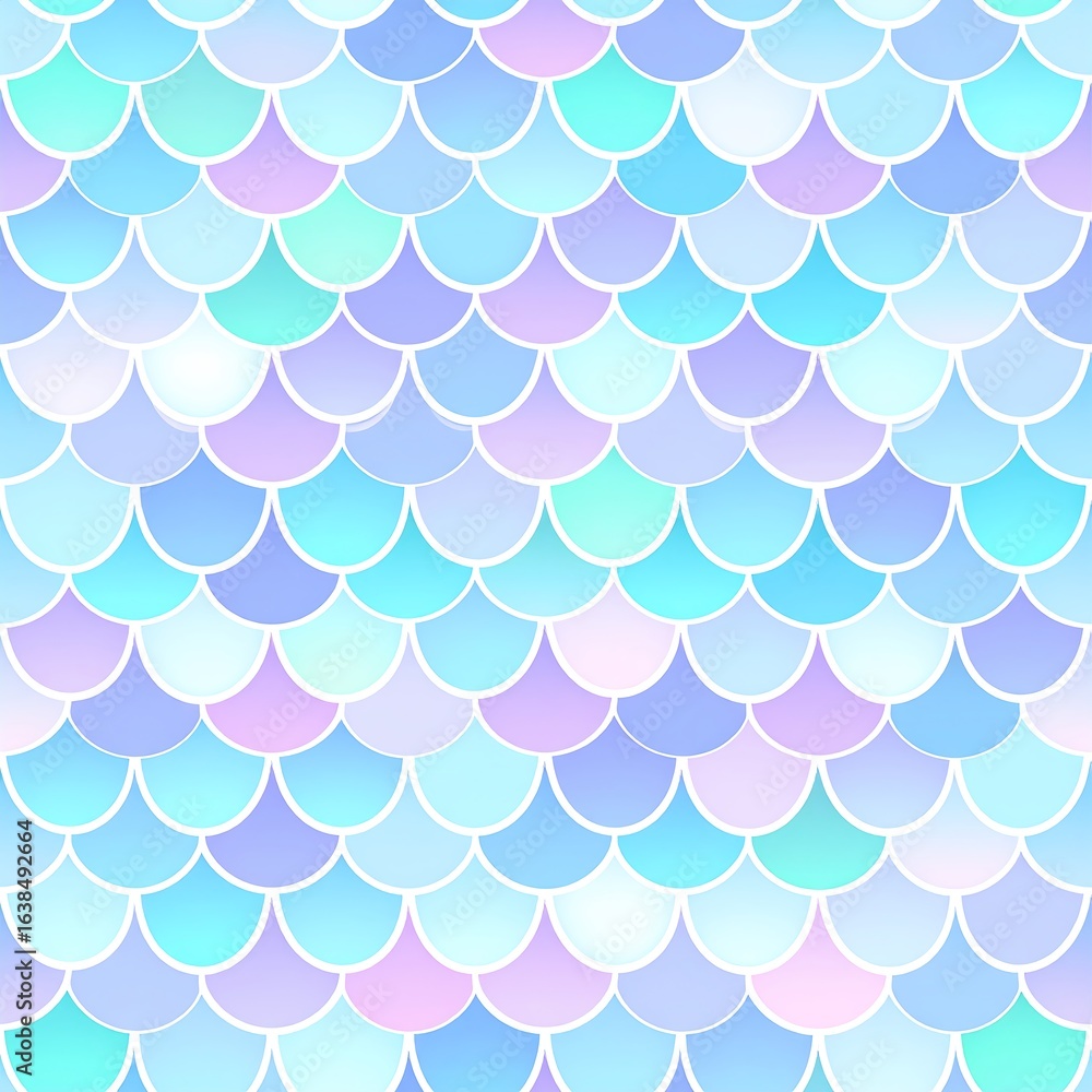 Pastel mermaid scale pattern creating whimsical and dreamy underwater atmosphere Pastel mermaid scale pattern creating whimsical and dreamy underwater atmosphere
