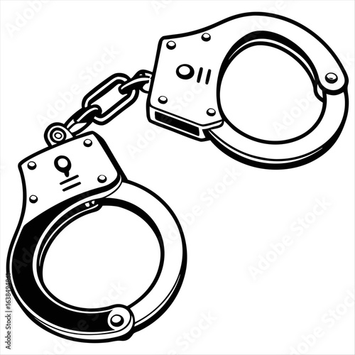 vector illustration of handcuffs