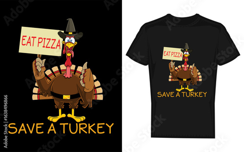 Funny Thanksgiving Design Featuring a Cat Silhouette Craving Pizza Instead of Turkey Perfect for Holiday Greetings and Festive Celebrations silhouette
