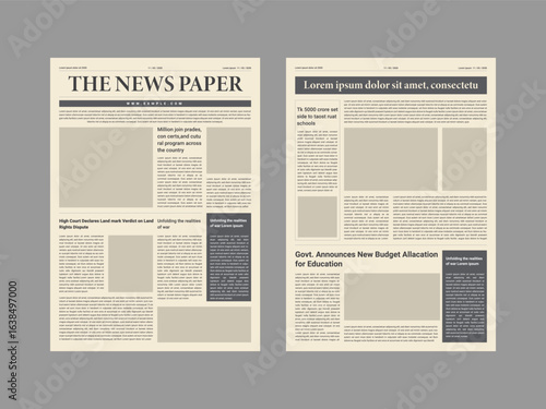 The daily newspaper layout, magazine design, Vintage or old fashioned Newspaper layout