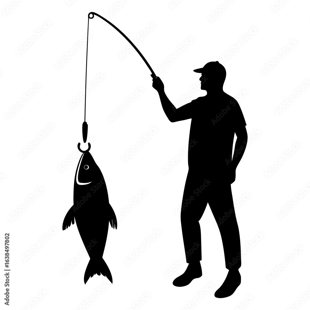 Obraz premium silhouette of a man fishing