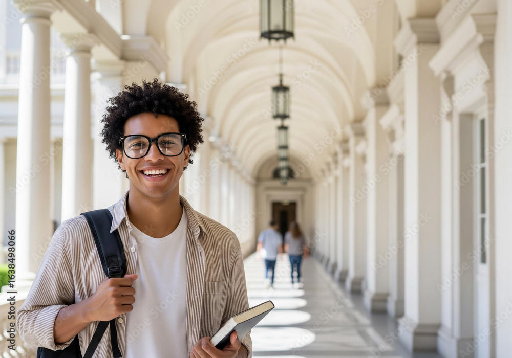 Fototapeta premium Smiling University Student with Book