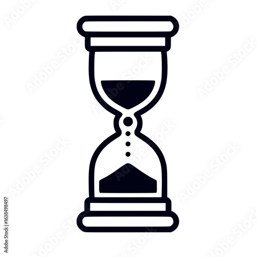 Hourglass icon representing the passage of time in a minimalist style