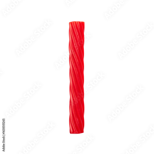Red licorice candy stick sweet isolated on a transparent background