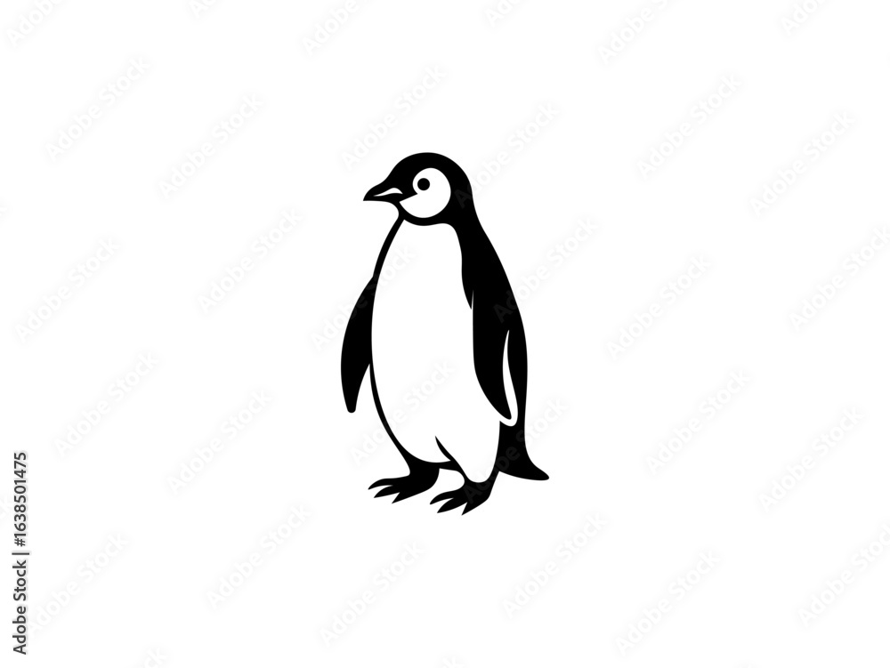 Fototapeta premium Cartoon penguin with emotions on isolated background. Vector illustration. 