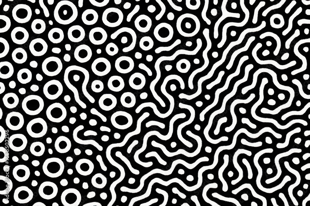 Fototapeta premium Seamless Hexagonal Geometric Optical Background in Black and White Pattern