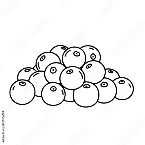 Pile of blueberries in simple illustration style  