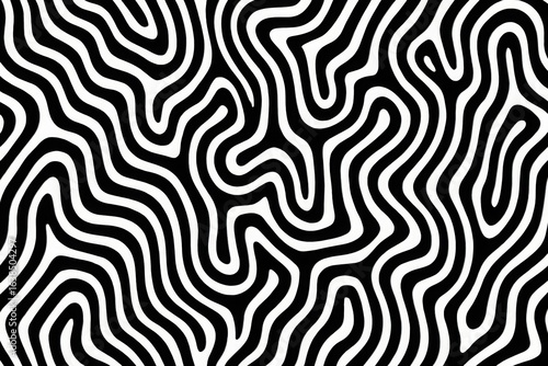 Vortex Swirl Abstract Optical Motion Pattern in Black and White Design