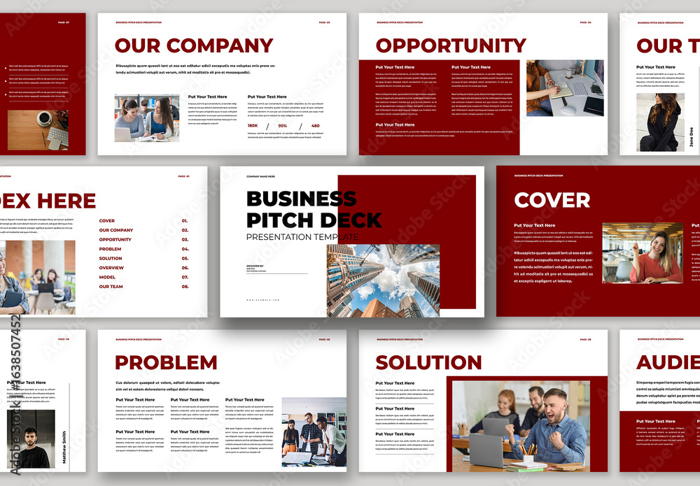 Creative Pitch Deck Presentation Template Design Stock Template | Adobe ...