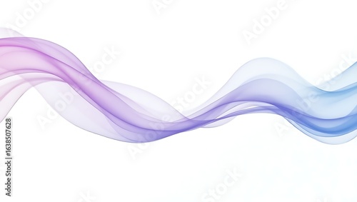 Abstract  Blue and purple wave. Flowing elegant line on a white background. Modern technology design. Generative Ai.