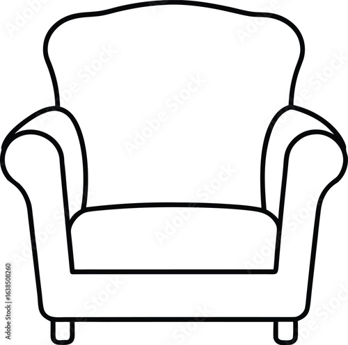 black leather armchair isolated