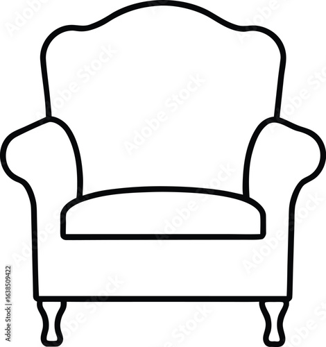 black armchair isolated on white