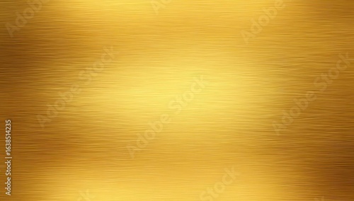 Golden metallic brushed surface.  A smooth,  golden  background with subtle,  horizontal lines,  creating a brushed effect.  A soft,  golden glow