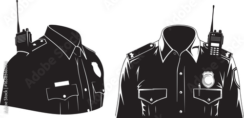Black and white police uniform illustration, a design element