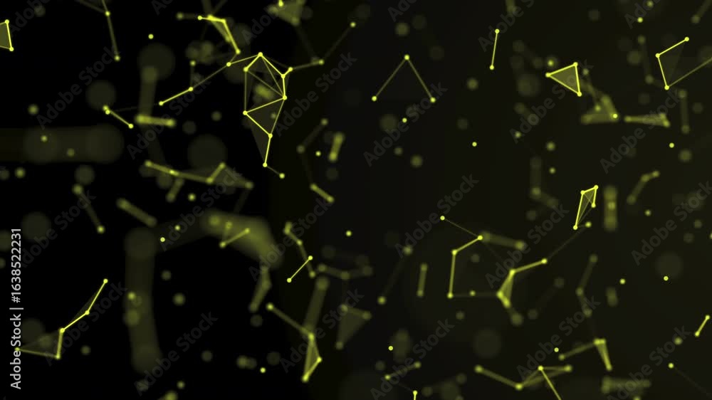 This captivating vedio portrays a dynamic interplay of geometric shapes and lines, suspended in a dark, mysterious digital space. 