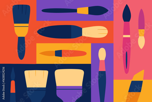 Collection of Paint Roller Graphics and Symbols for DIY Home Renovation and Improvement Tasks