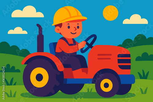 Black and white depiction of a construction worker utilizing various equipment