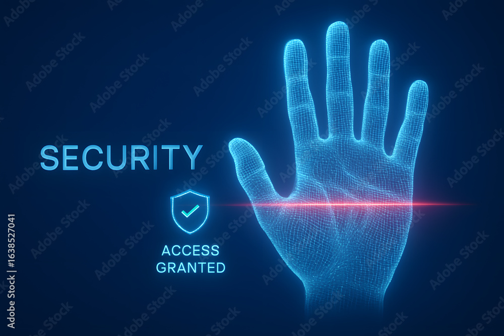 Obraz premium Digital Access Granted Symbol with Futuristic Interface for Security Systems