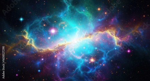 Vibrant Cosmic Nebula Exploding with Celestial Colors and Stars