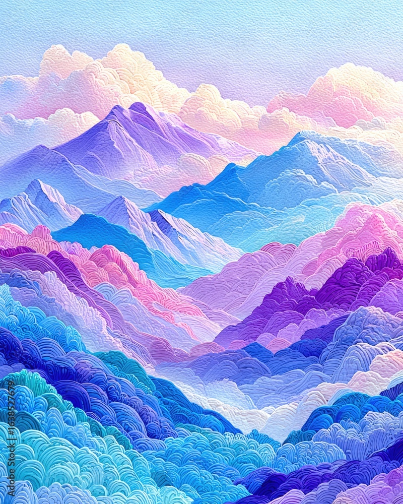 Obraz premium Colorful Abstract Mountain Landscape