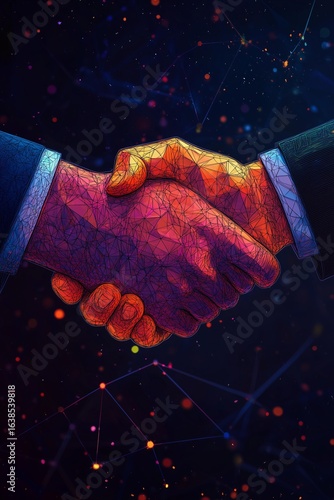 Generative AI depiction of a professional handshake