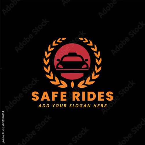 car taxi ride logo design vector