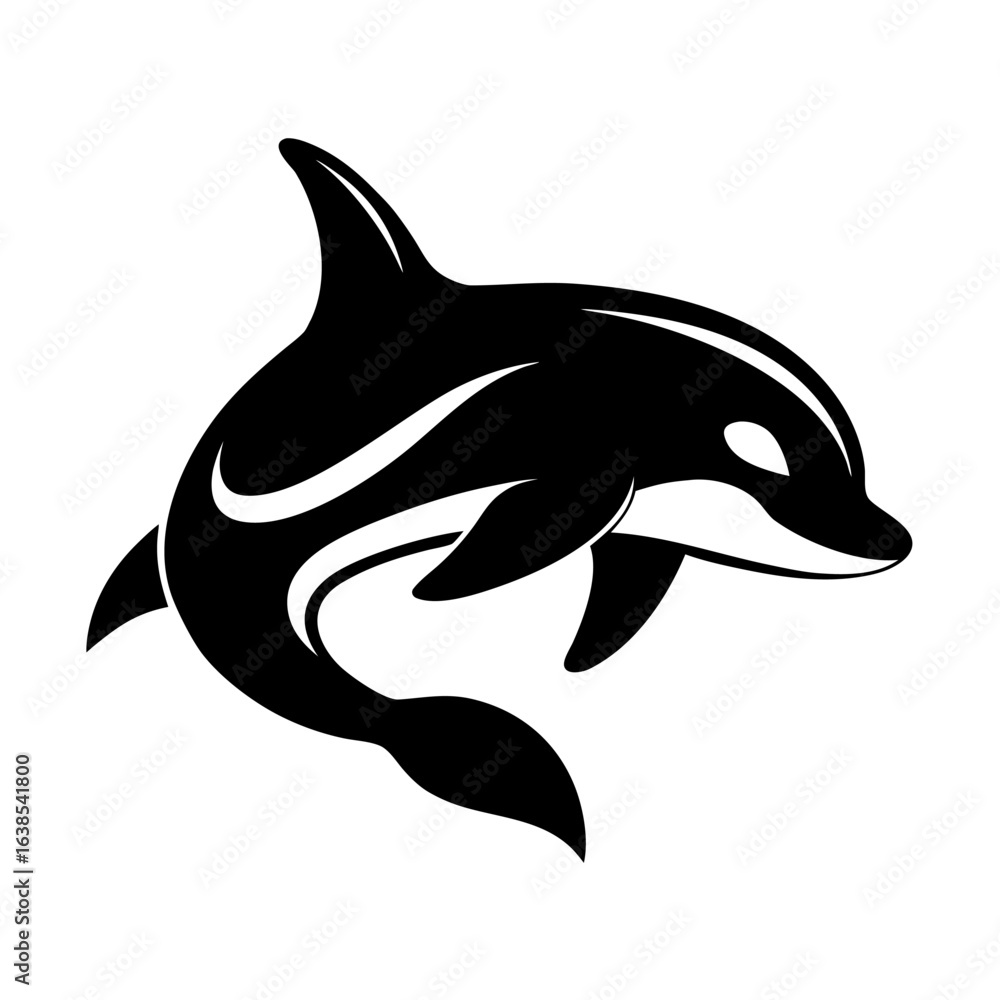 Obraz premium Stylized Orca Icon | Killer Whale Silhouette Vector