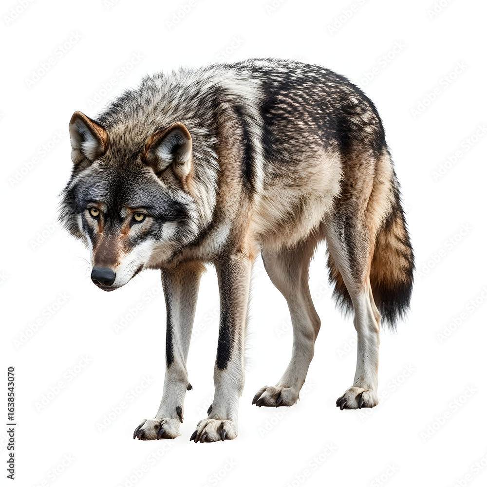 Fototapeta premium Beautiful Wolf on White Background