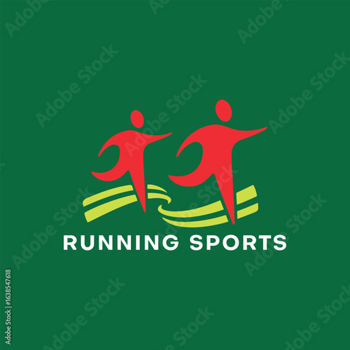 running sports logo design vector