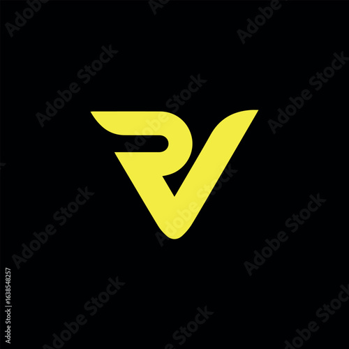 letters rv and rx logo design vector