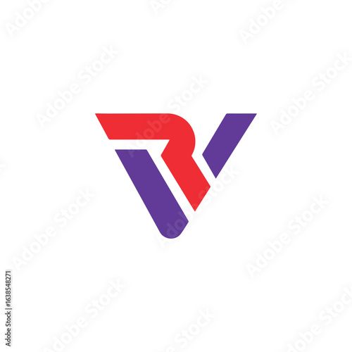 letters rv and rx logo design vector