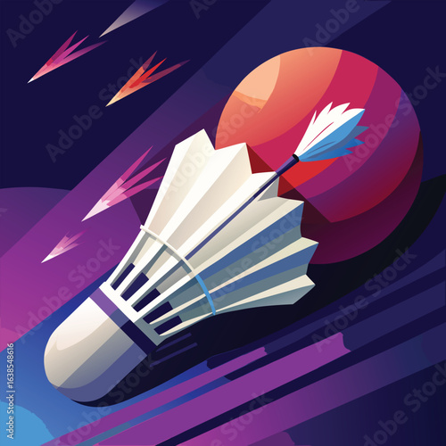 Sports badminton poster design template