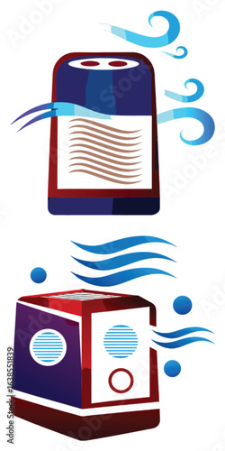 Air purifier and humidifier with swirling air design  