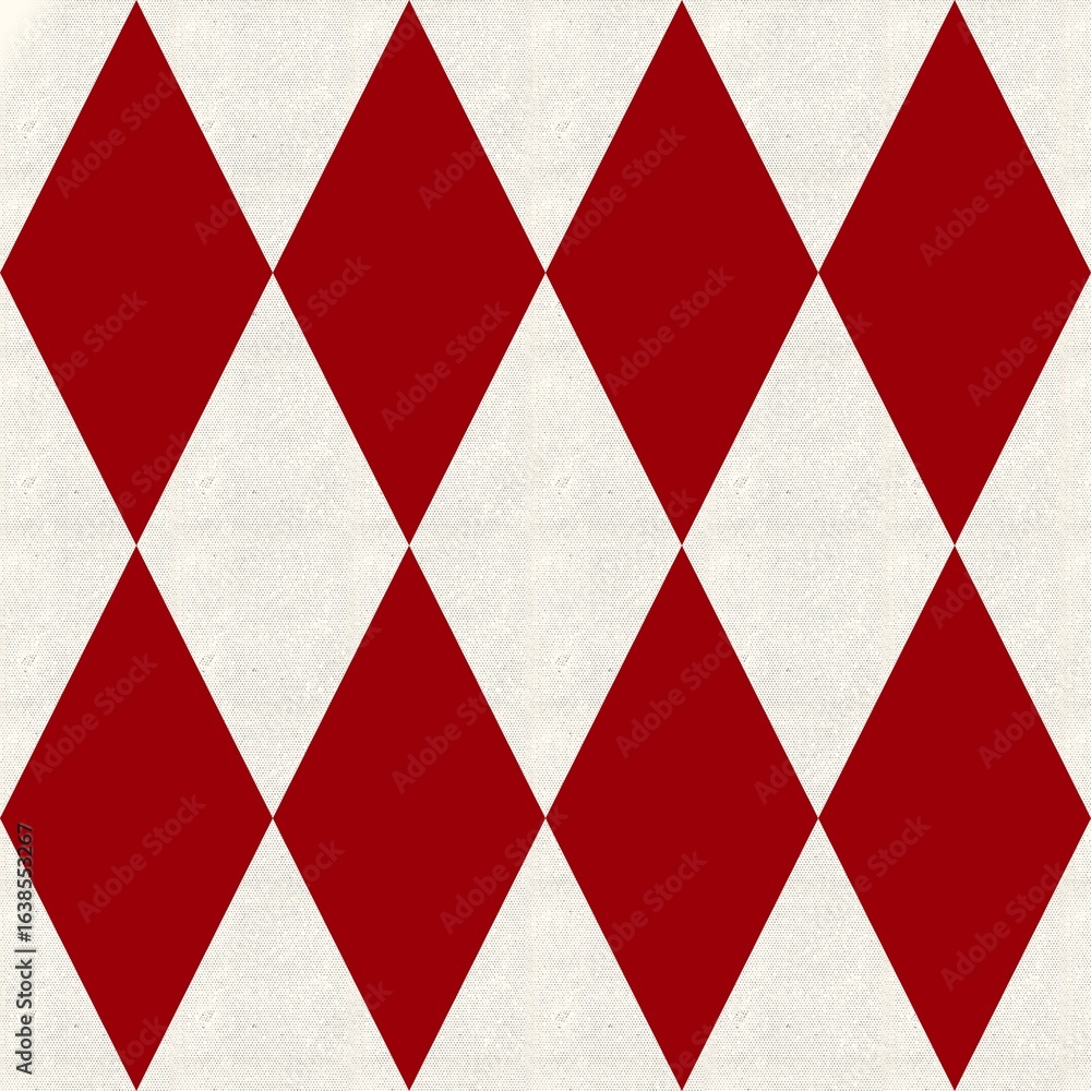 Fototapeta premium Seamless pattern of red and white geometric pattern checkered background Texture Vintage Circus Fabric Pattern