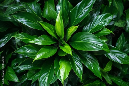 Wallpaper Mural lush green leaves with vibrant glossy texture creating a fresh and natural background Torontodigital.ca