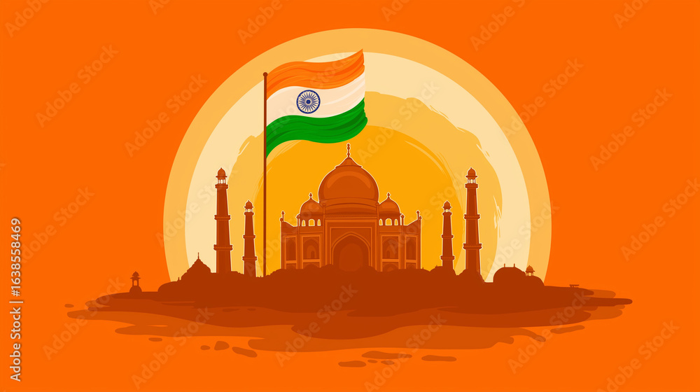 Obraz premium Bharat, india, flag with vibrant and subtle colors 