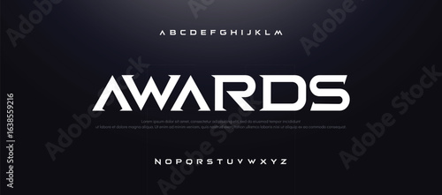 Award typography urban italic style fonts technology, sport, movie brand and logos. Sport Modern Future bold Alphabet Font Logo. vector illustration
