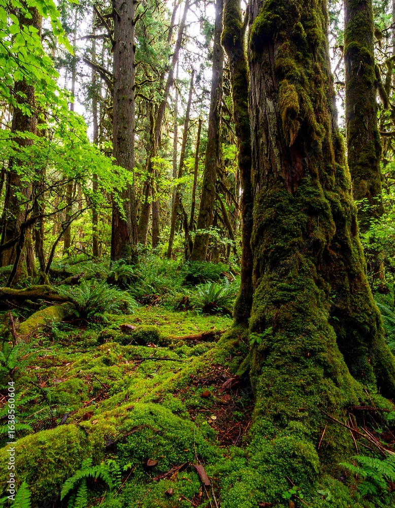 Obraz premium Lush green forest floor