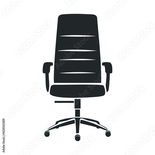 Ergonomic black office chair with adjustable armrests and wheels