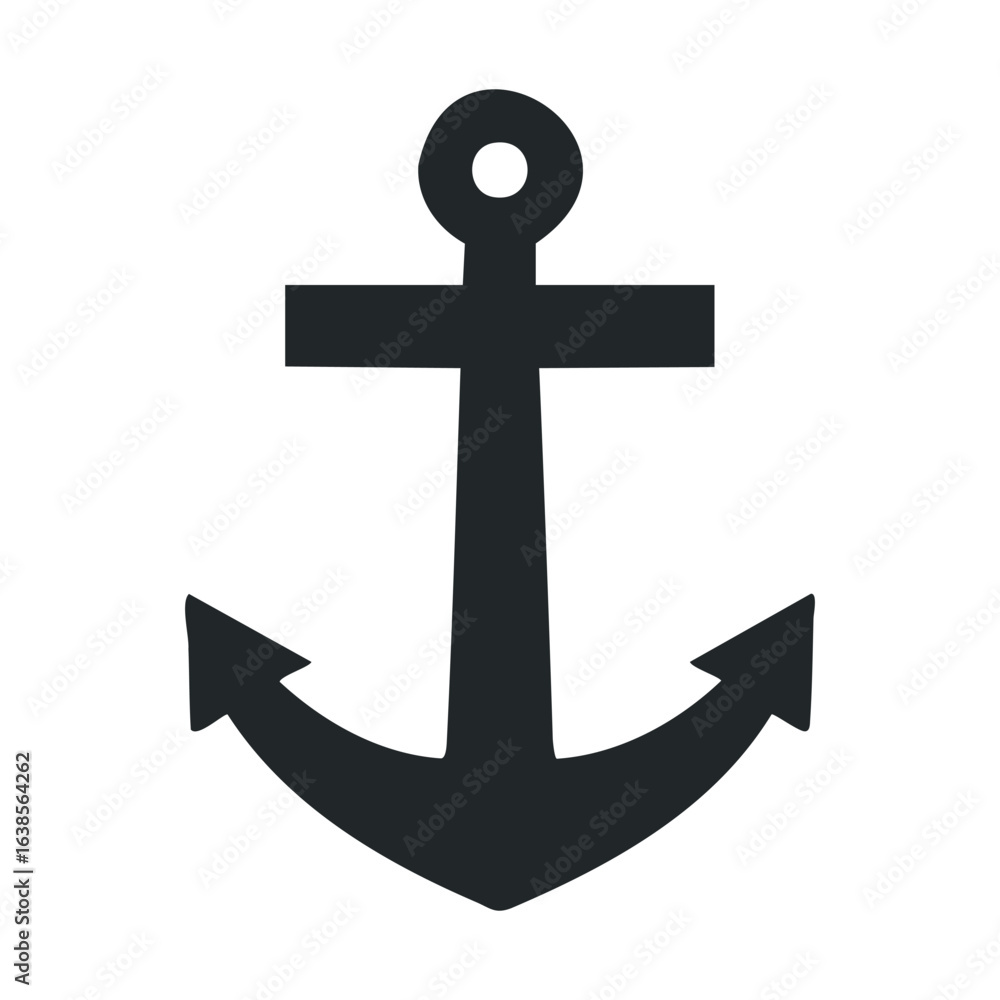 Classic black anchor icon isolated on white background Classic black anchor icon isolated on white background