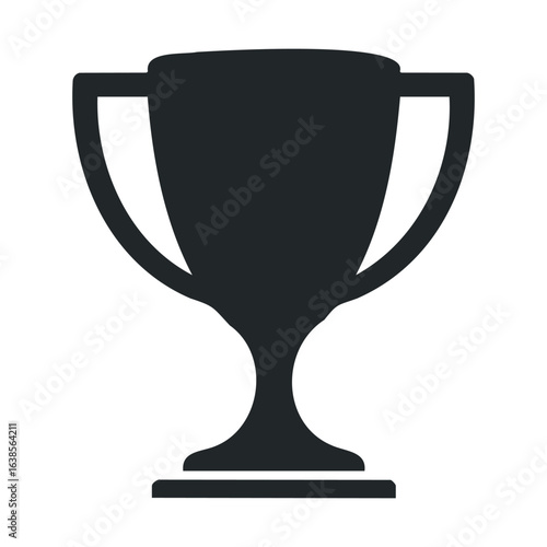 Monochrome trophy icon symbolizing achievement and success