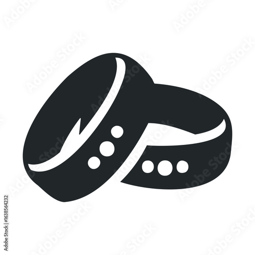 Minimalist black and white icon of wedding rings