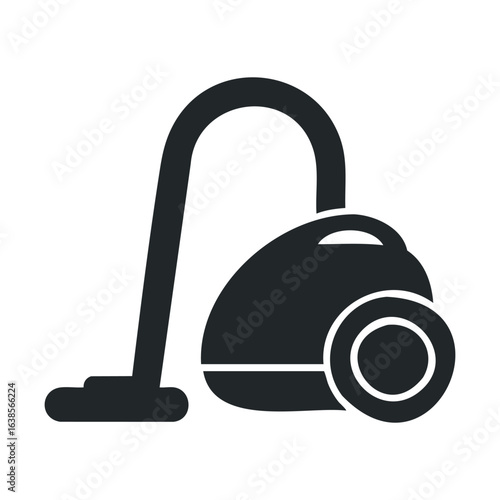 Black vacuum cleaner icon on white background