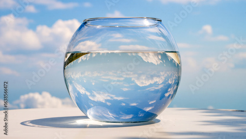 Wallpaper Mural Reflection of clouds in clear glass bowl on sunny day outside Torontodigital.ca