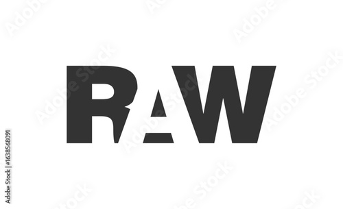 RAW logo design. Initial letter R A W bold font style for tech startups, consulting, corporate branding. Creative company name, headlines typography identity, trendy logotype.
