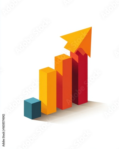 Rising bar chart with paper plane; growth, progress, success Free Download Rising bar chart with paper plane; growth, progress, success - GFXLoad