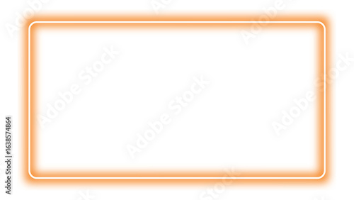 Orange Neon Frame Icon – Bold Rectangular Border Design