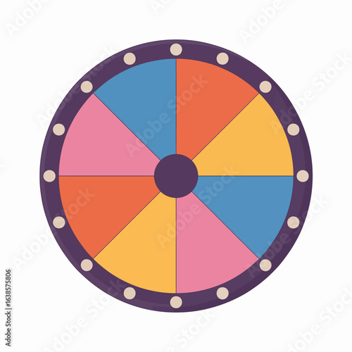 Vector art of colorful wheel of fortune isolated on white background