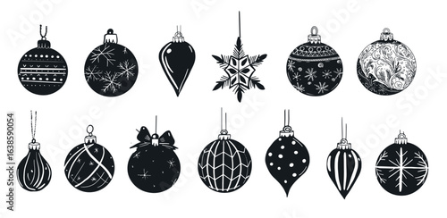 set of christmas decorations